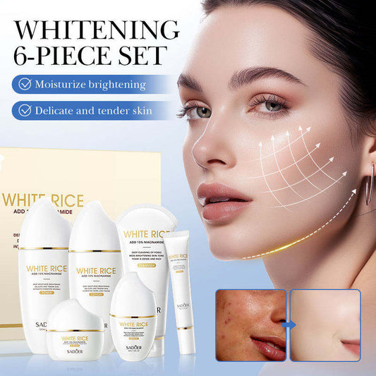 SADOER Korean Skincare Set – Centella & Niacinamide 6-Piece Brightening Kit for All Skin Types