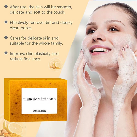 1 Pcs Turmeric Kojic Acid Glow Soap Dark Spot Acne Removal Even Skin Tone Smooth Skin Deep Cleansing Oil Control Face Skin Care