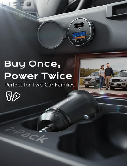 1 Pcs USB Type C Charger for Xiaomi Samsung Huawei iPhone Power 100W/200W QC3.0 PD Mini Car Charger 12-24V Lighter Fast Charging Car