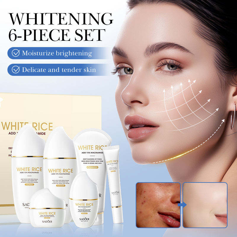 SADOER Korean Skincare Set – Centella & Niacinamide 6-Piece Brightening Kit for All Skin Types