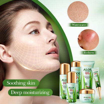 Organic Aloe Vera Face Care Set – Soothing, Moisturising & Repairing Skincare Kit (6 Piece)